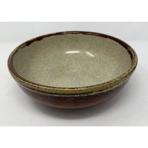 Vintage 1990s PIER 1 IMPORTS CRACKLE COLLECTION 10" Serving Bowl Rust Drip Glaze